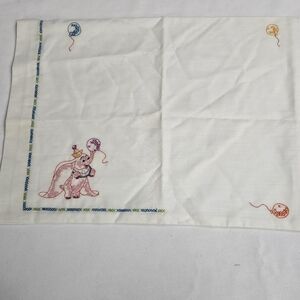 Vintage Dumbo Embroidered Child's Small Size Pillowcase Handmade Needlework